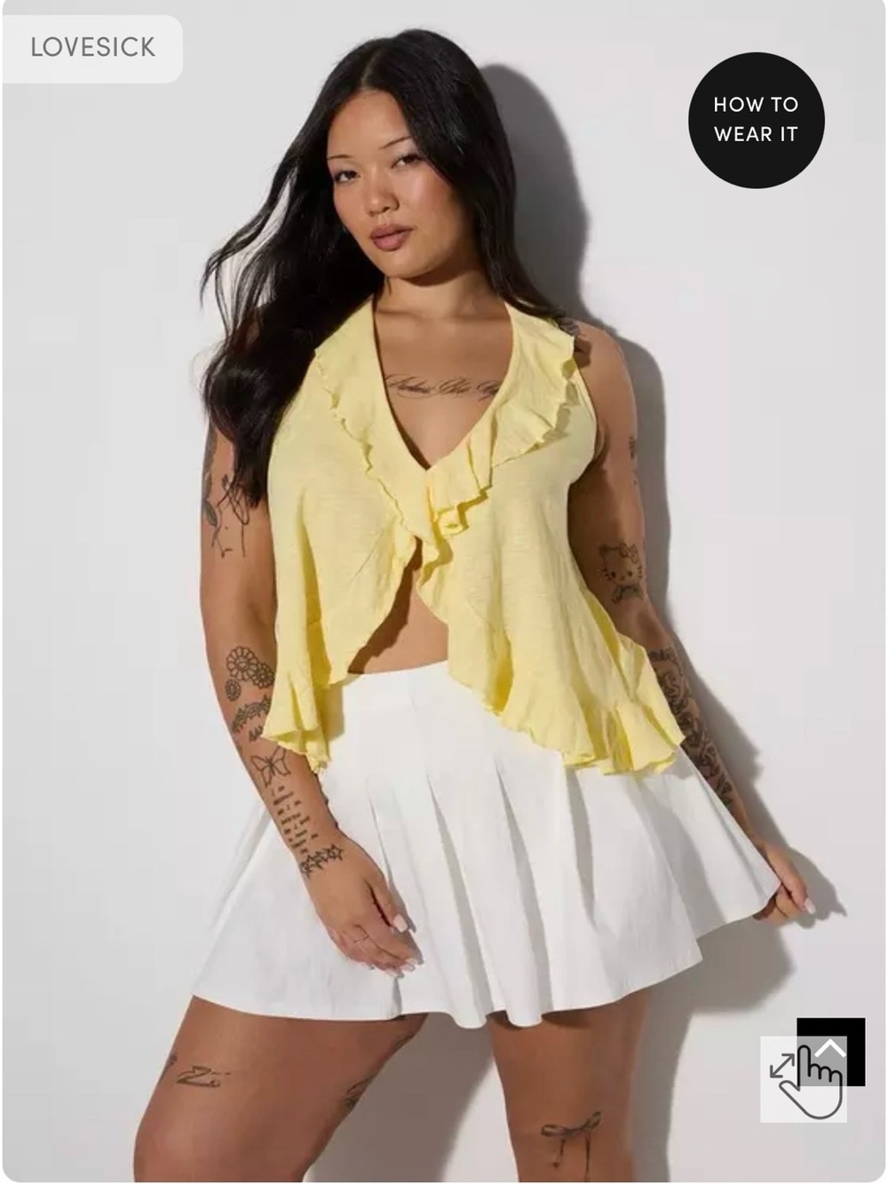 torrid Mellow Yellow Ruffle-Trim Tank